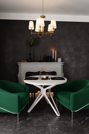 Стол Ванкувер (D900), ЛДСП Дуб белый крафт / Металлокаркас Белый